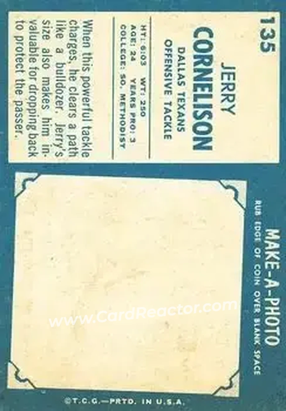 Back of Jerry Cornelison