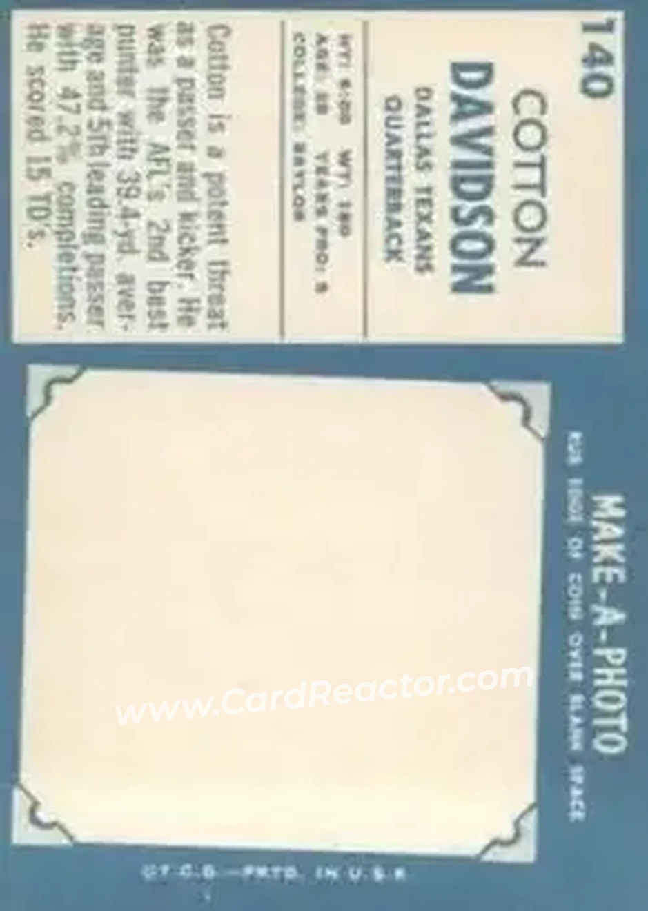 Back of Cotton Davidson