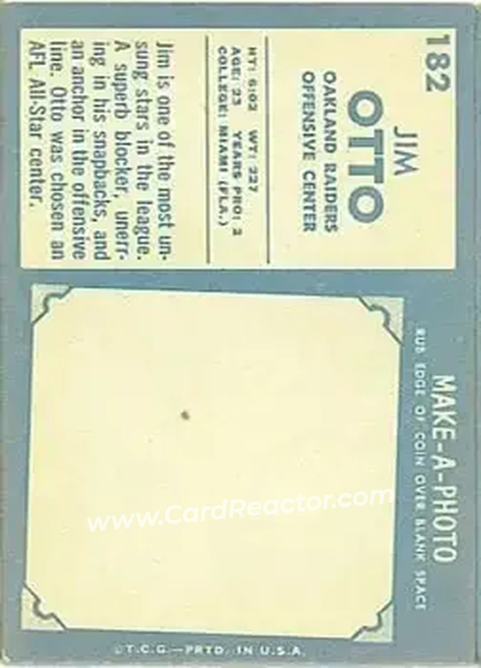Back of Jim Otto