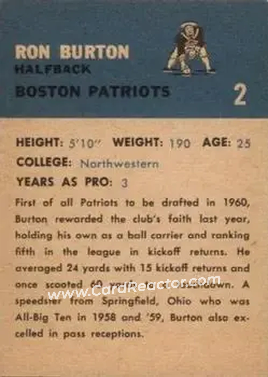 Back of Ron Burton