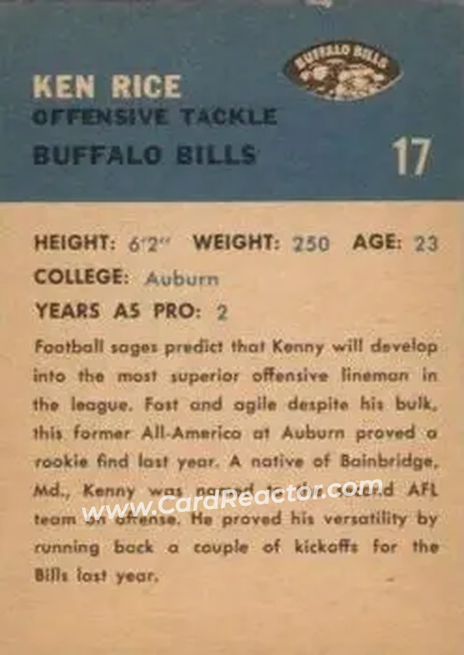 Back of Ken Rice
