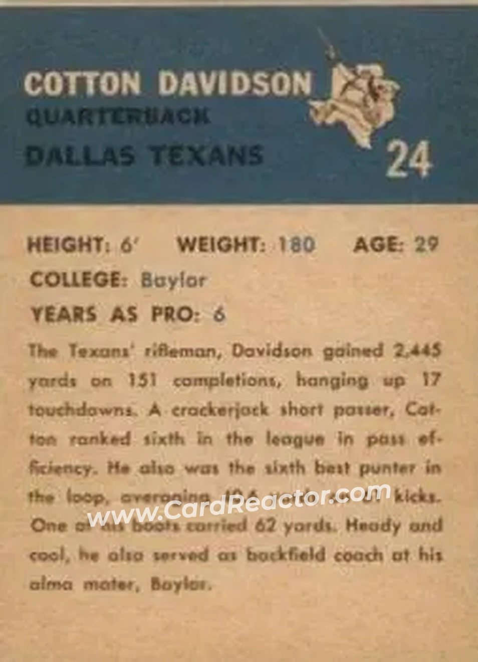 Back of Cotton Davidson