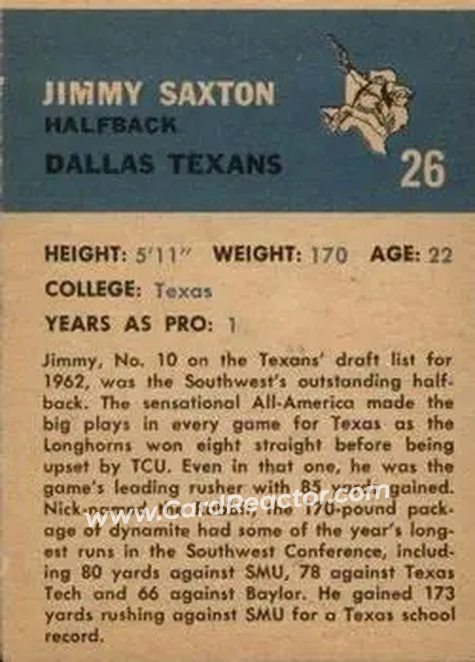 Back of Jimmy Saxton