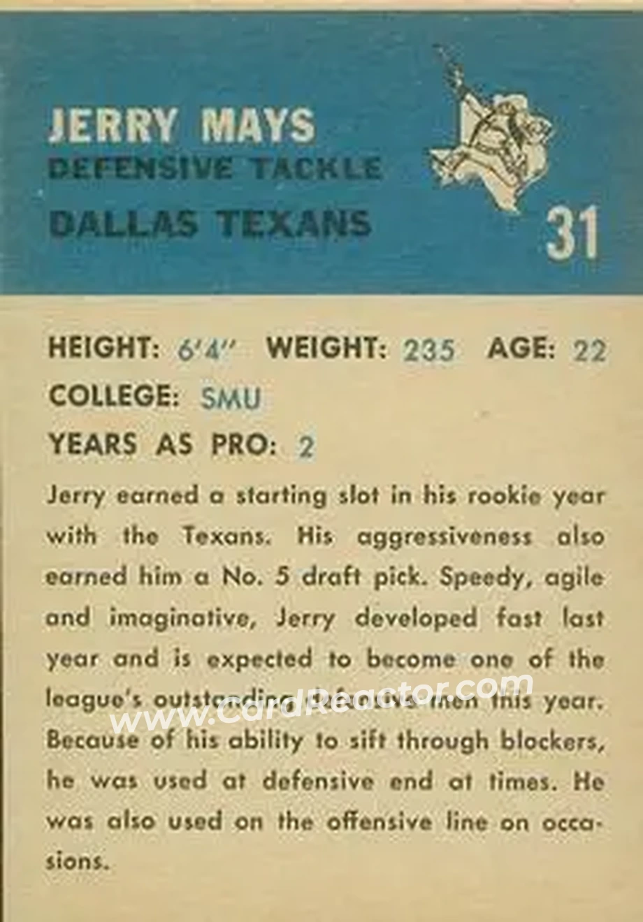 Back of Jerry Mays