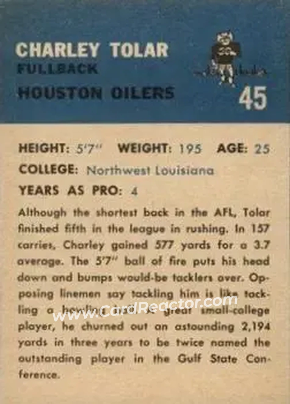 Back of Charley Tolar