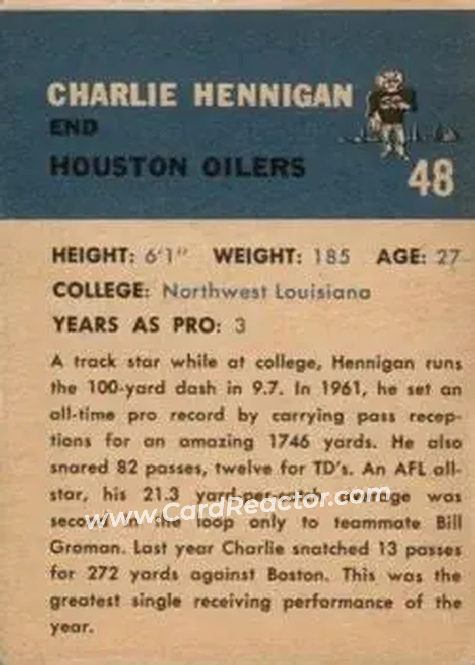 Back of Charlie Hennigan