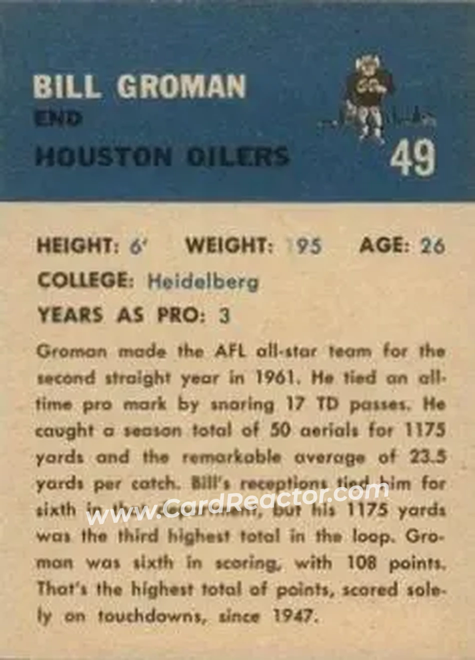 Back of Bill Groman