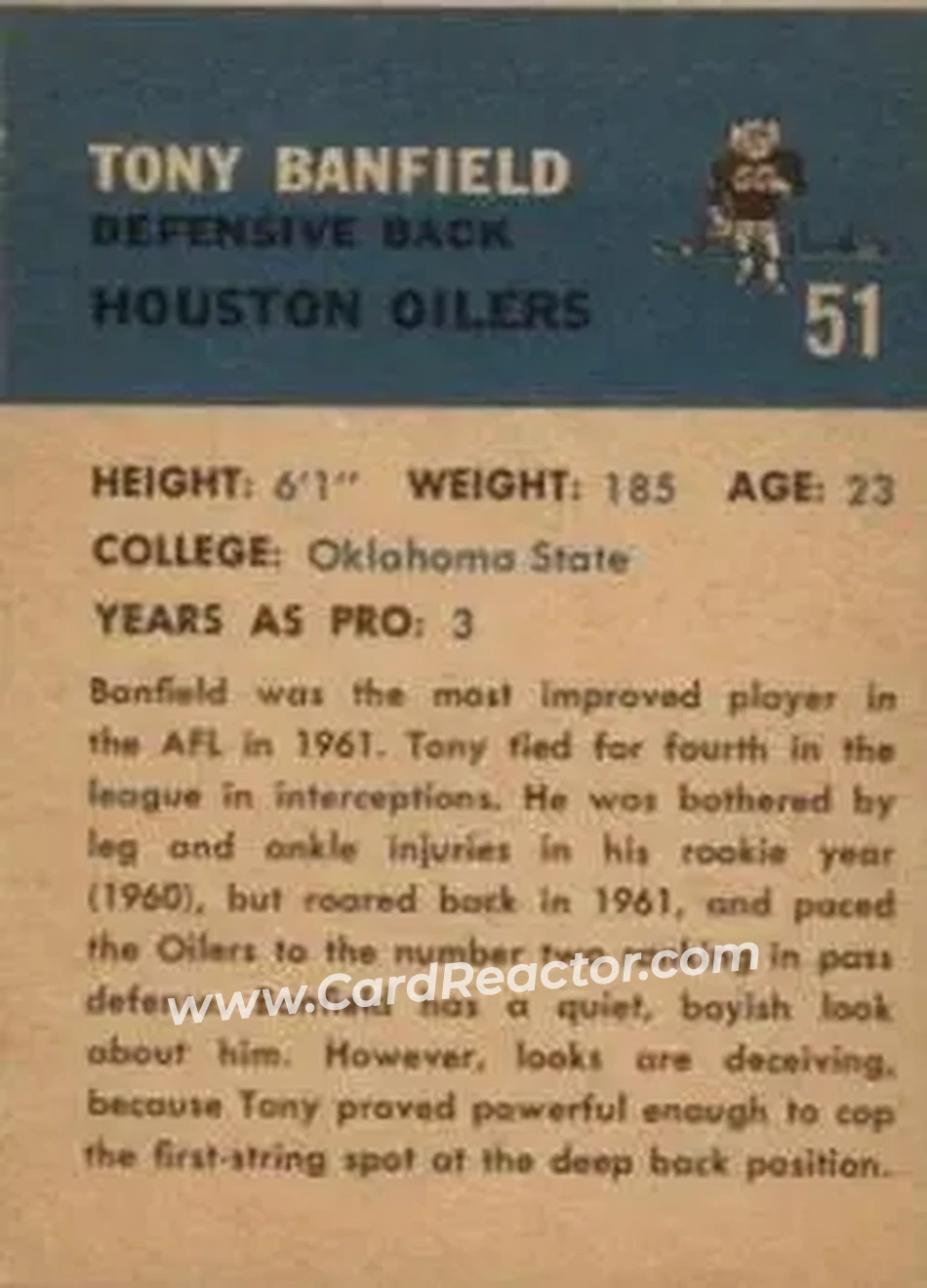Back of Tony Banfield