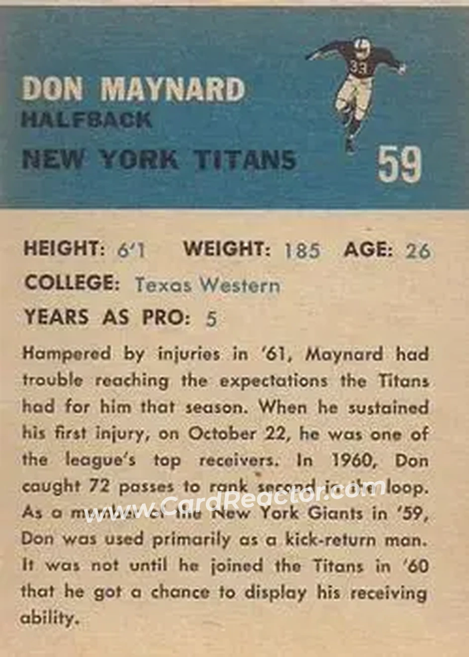 Back of Don Maynard