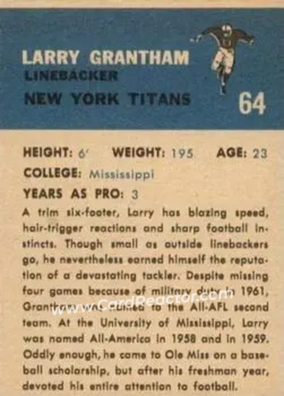 Back of Larry Grantham