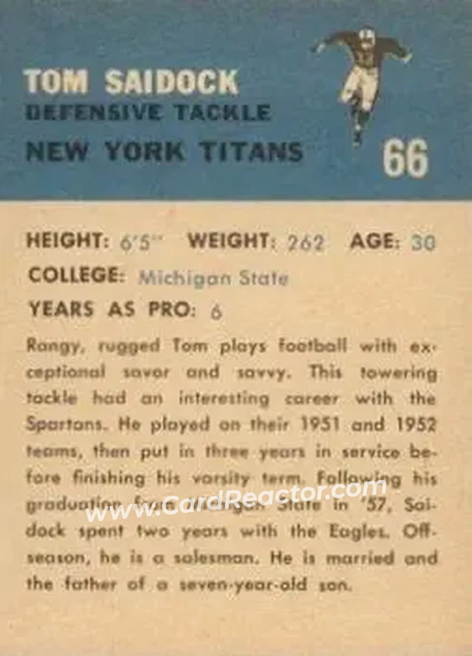 Back of Tom Saidock