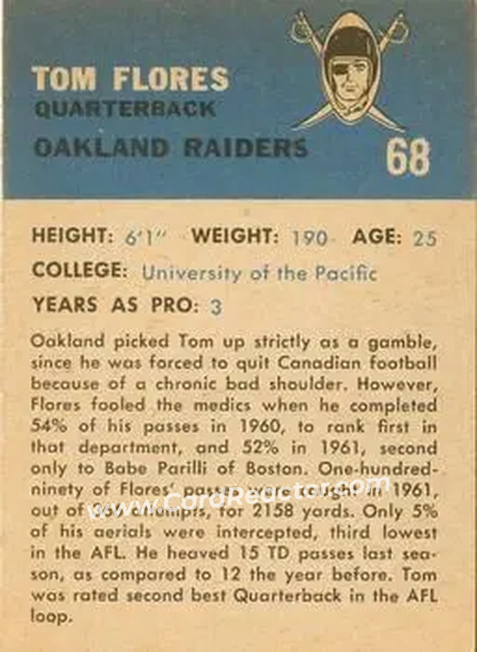 Back of Tom Flores