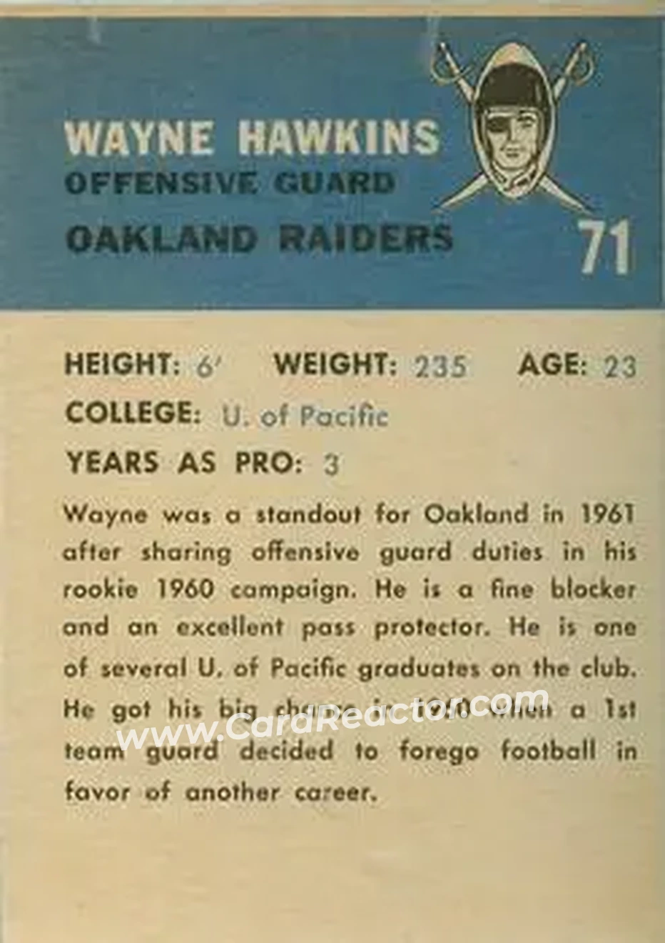 Back of Wayne Hawkins