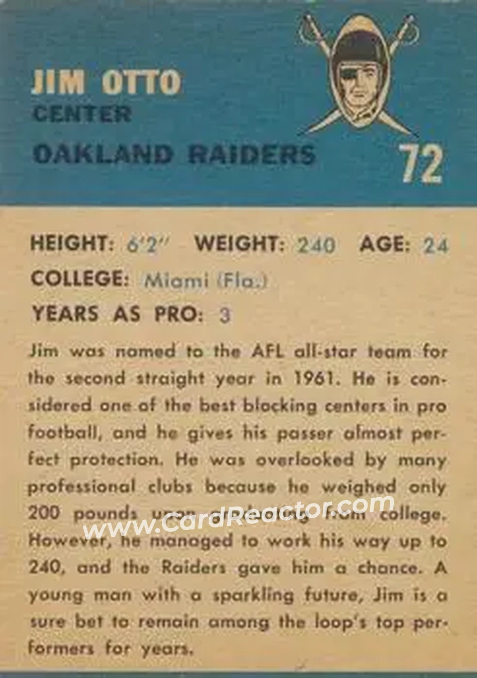 Back of Jim Otto