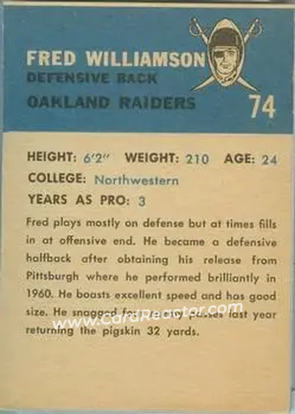 Back of Fred Williamson