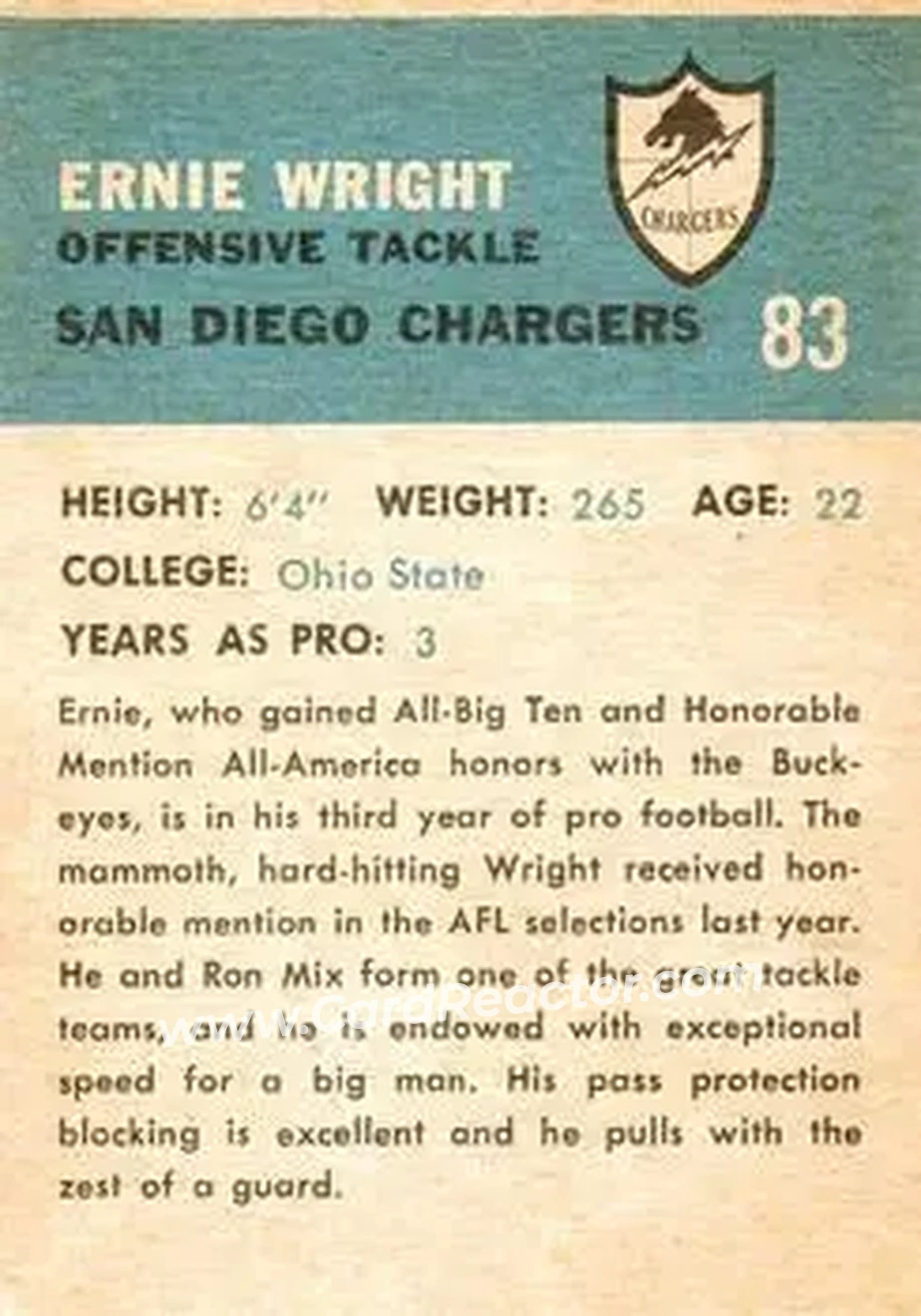 Back of Ernie Wright