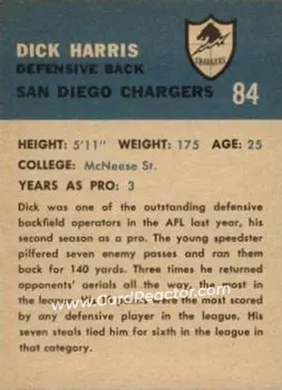Back of Dick Harris