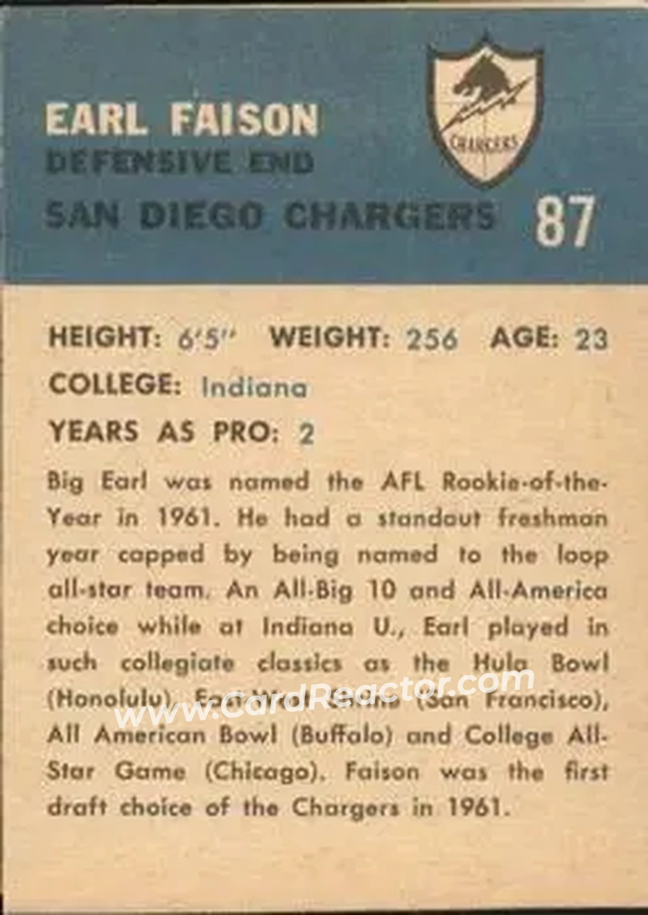 Back of Earl Faison