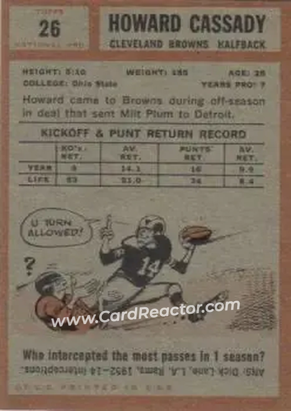 Back of Howard Cassady