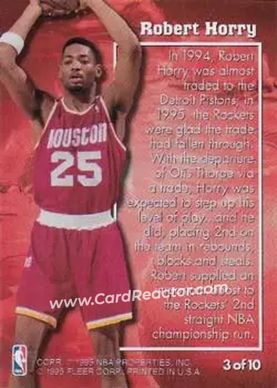 Back of Robert Horry