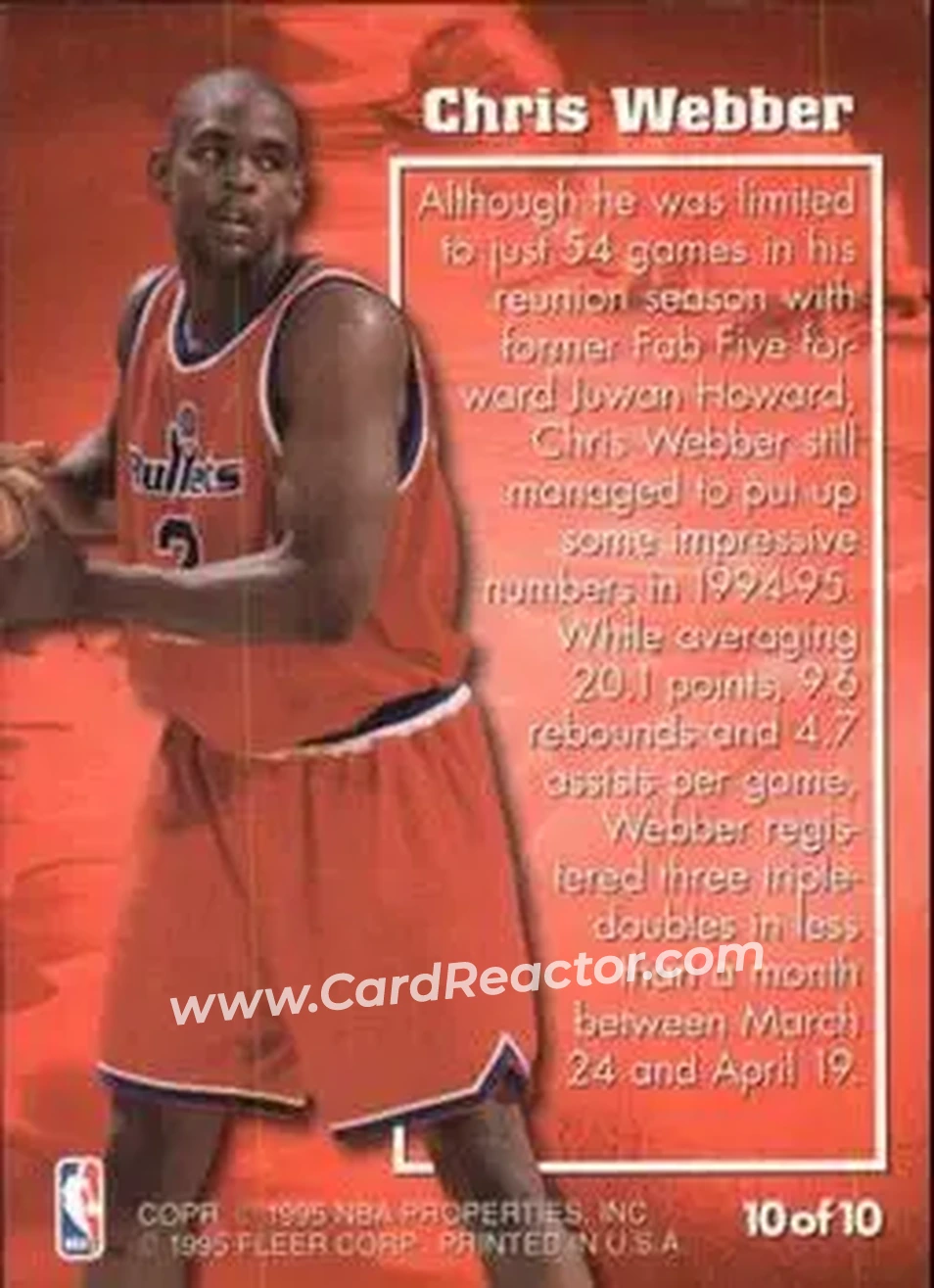 Back of Chris Webber