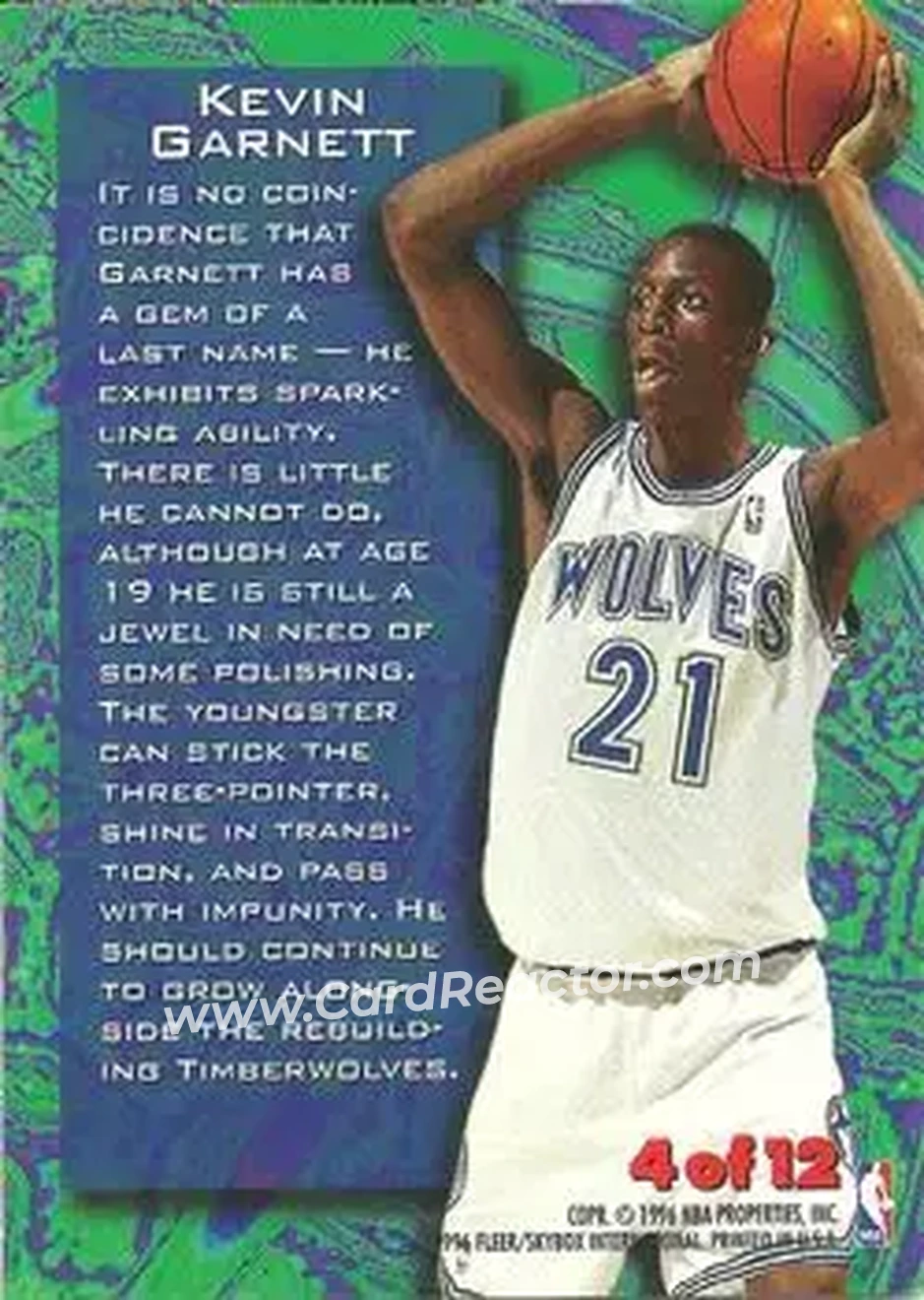Back of Kevin Garnett