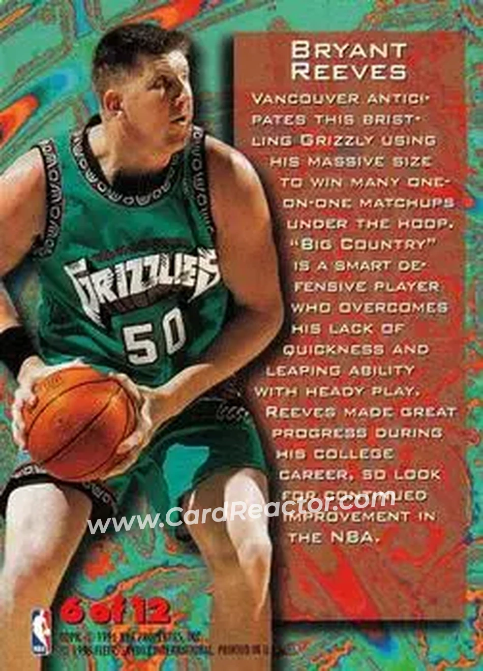 Back of Bryant Reeves
