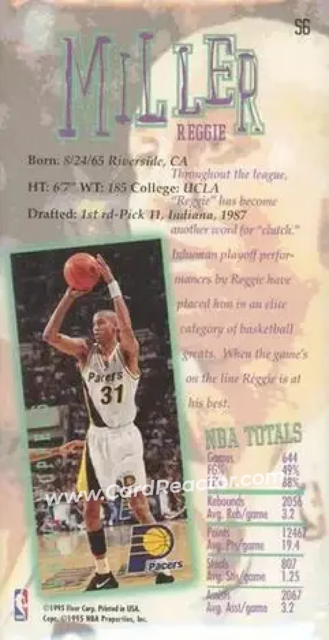 Back of Reggie Miller