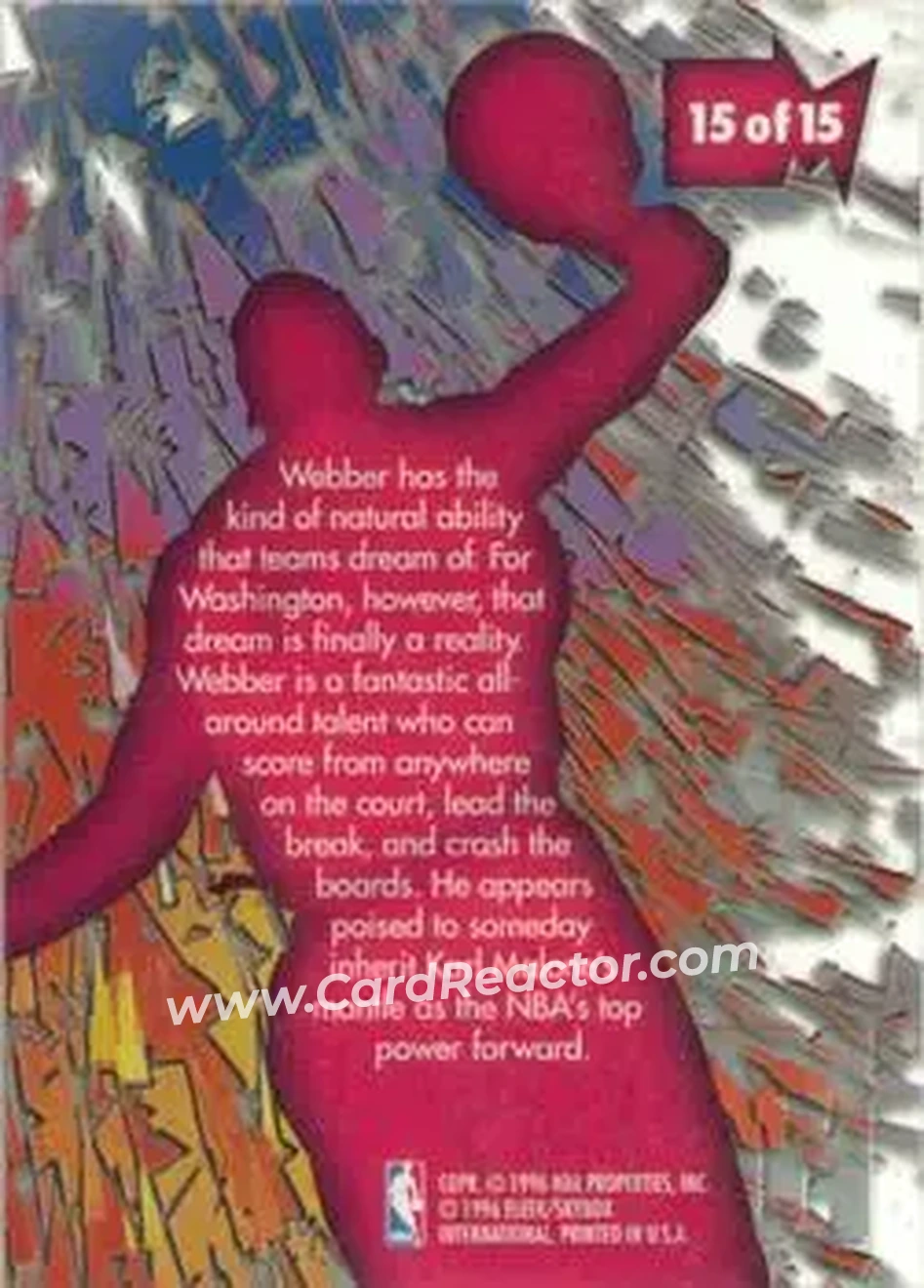 Back of Chris Webber