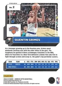 Back of Quentin Grimes