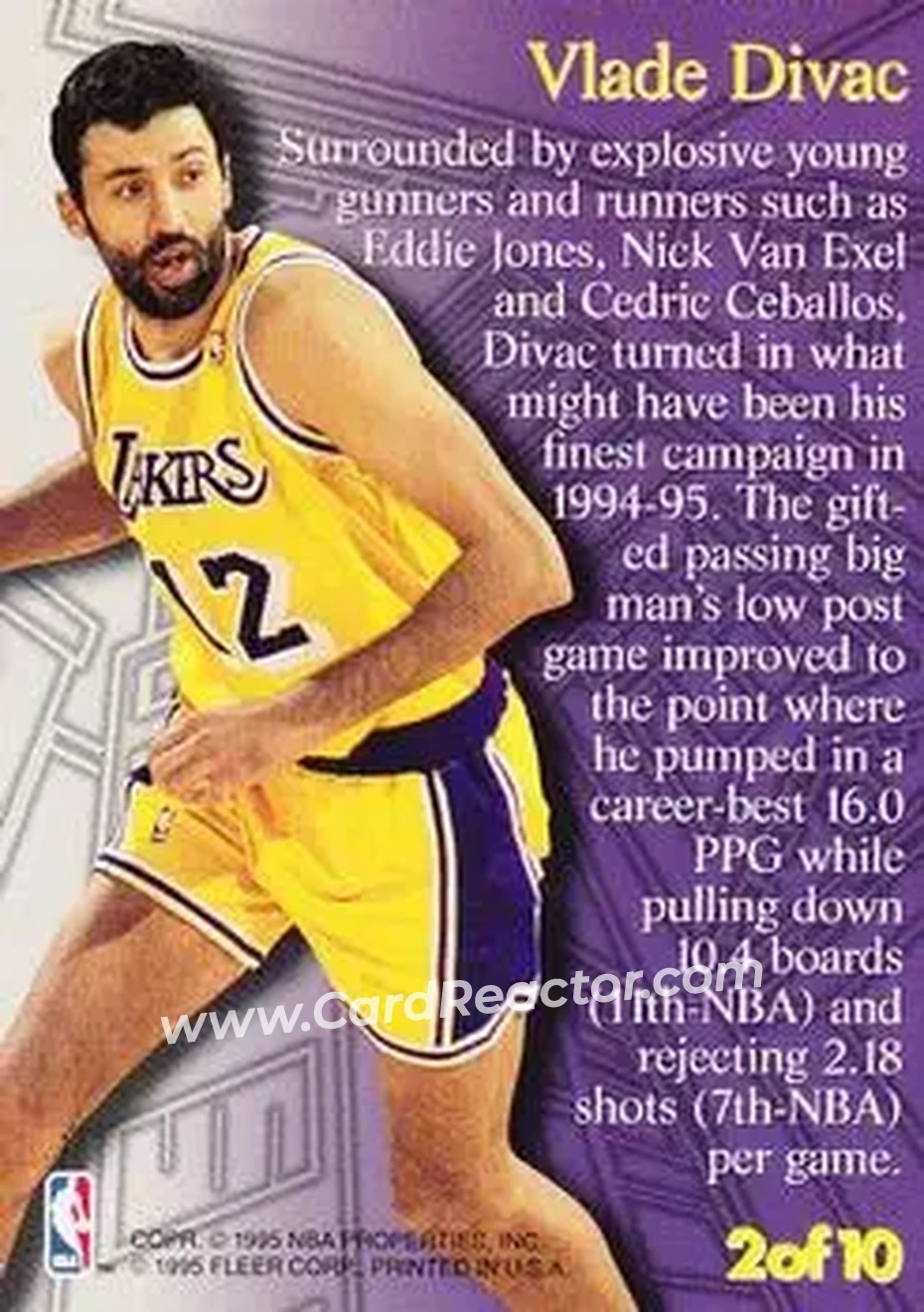Back of Vlade Divac