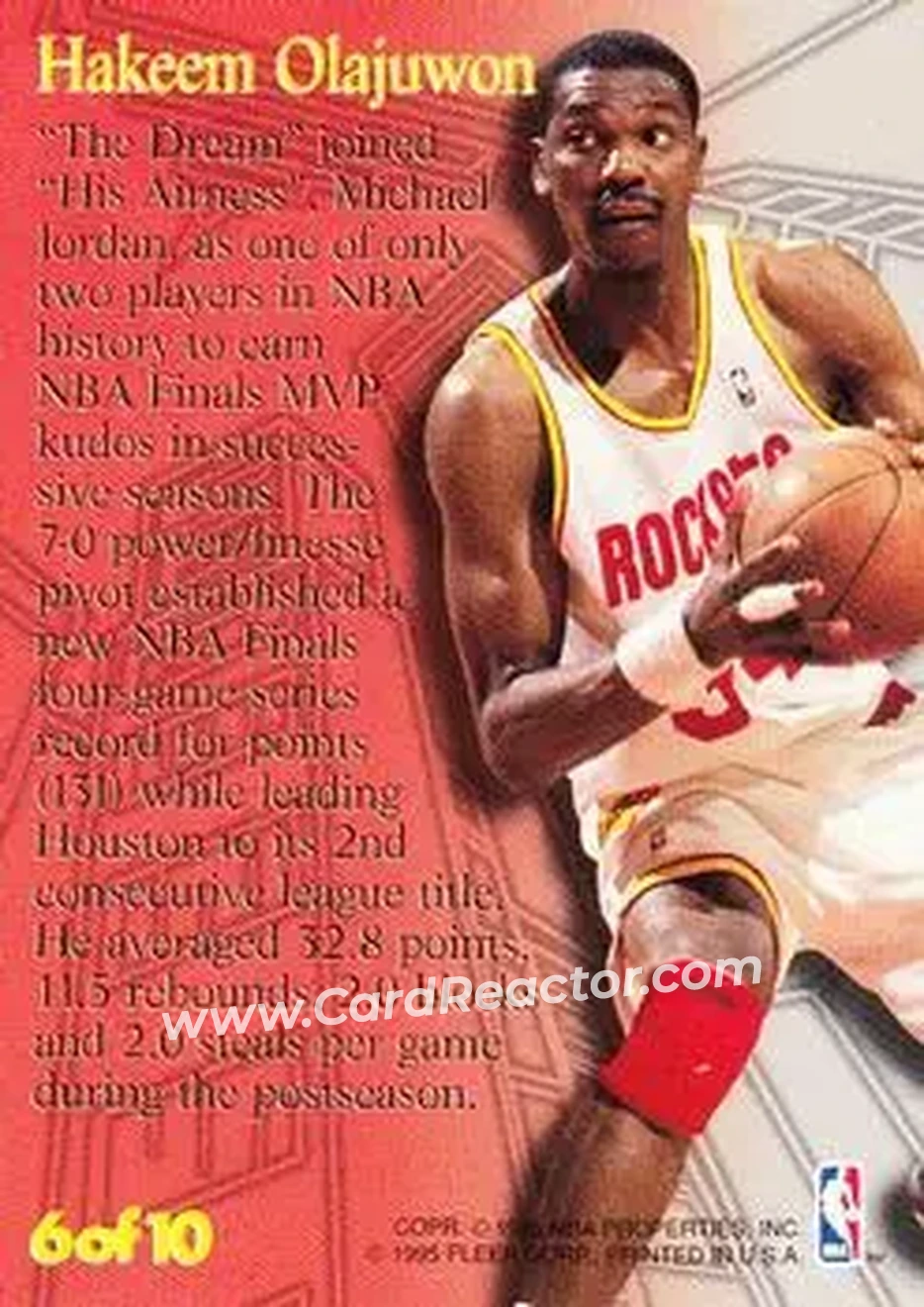 Back of Hakeem Olajuwon
