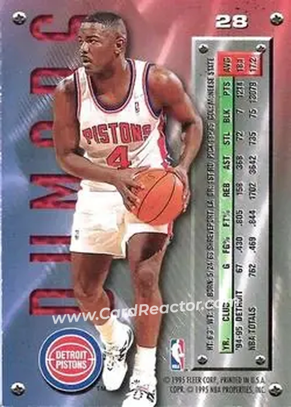 Back of Joe Dumars