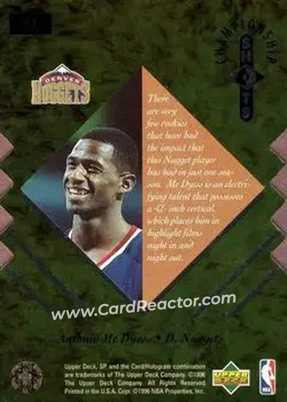 Back of Antonio McDyess
