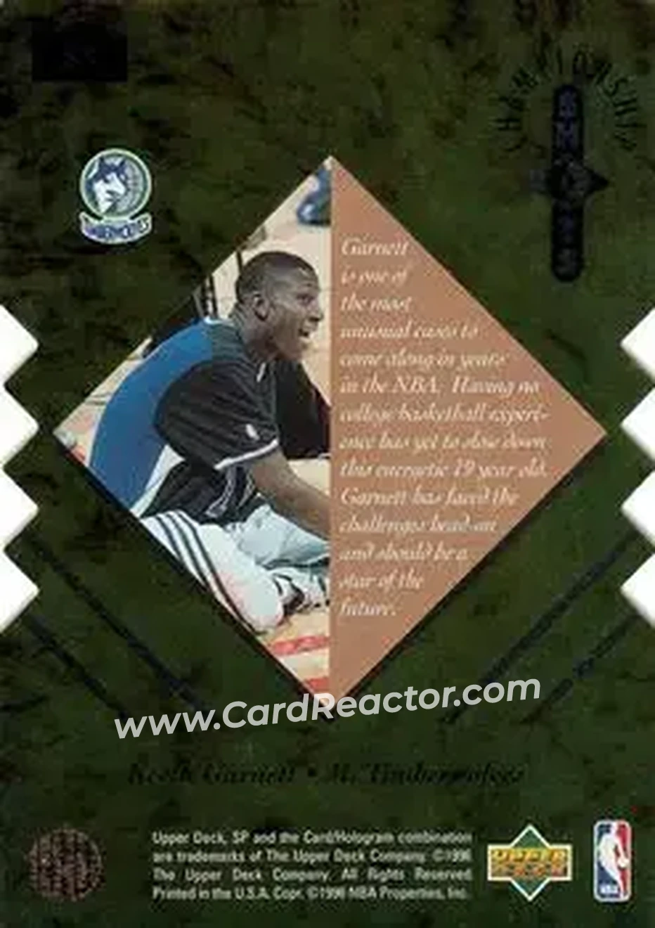 Back of Kevin Garnett