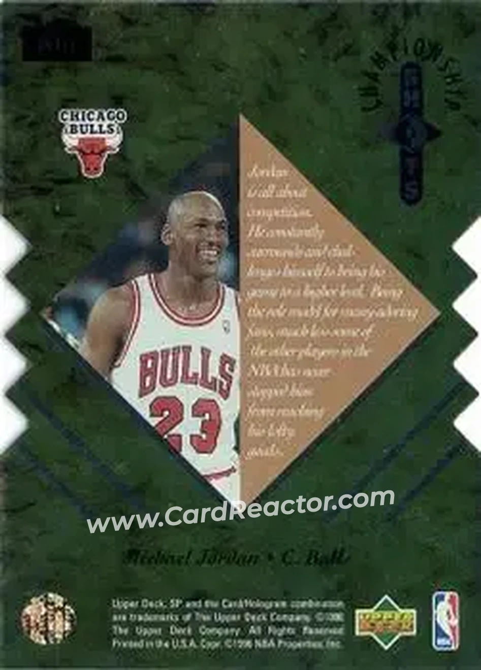 Back of Michael Jordan