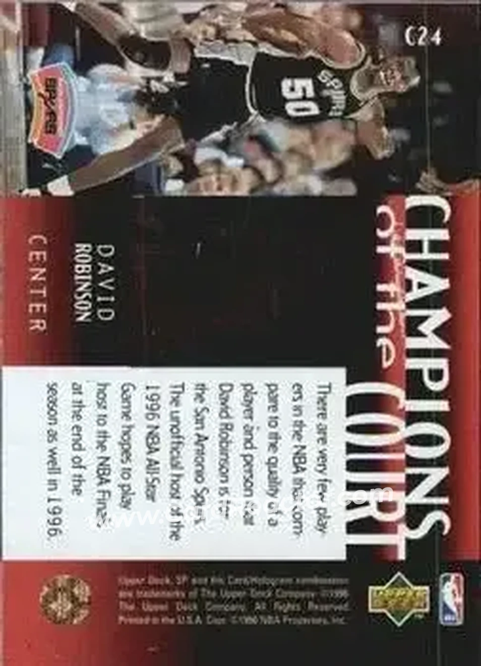 Back of David Robinson