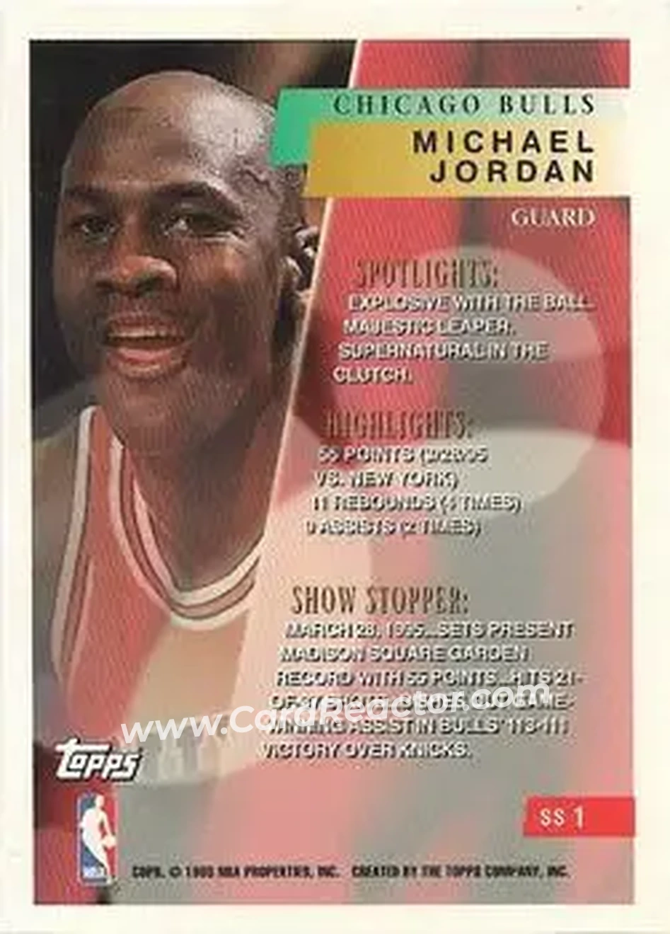 Back of Michael Jordan