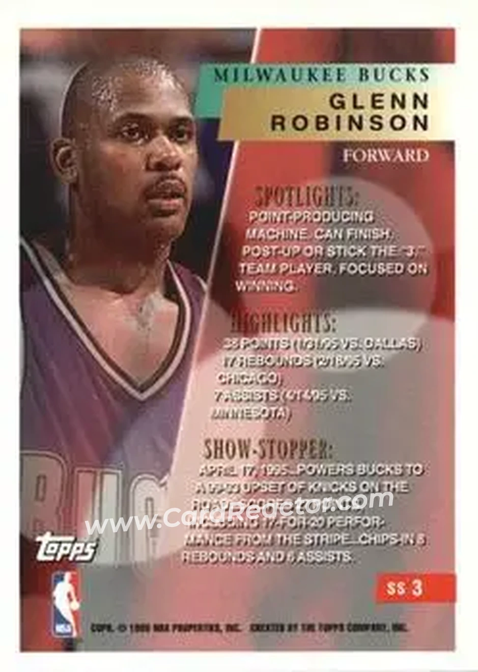 Back of Glenn Robinson