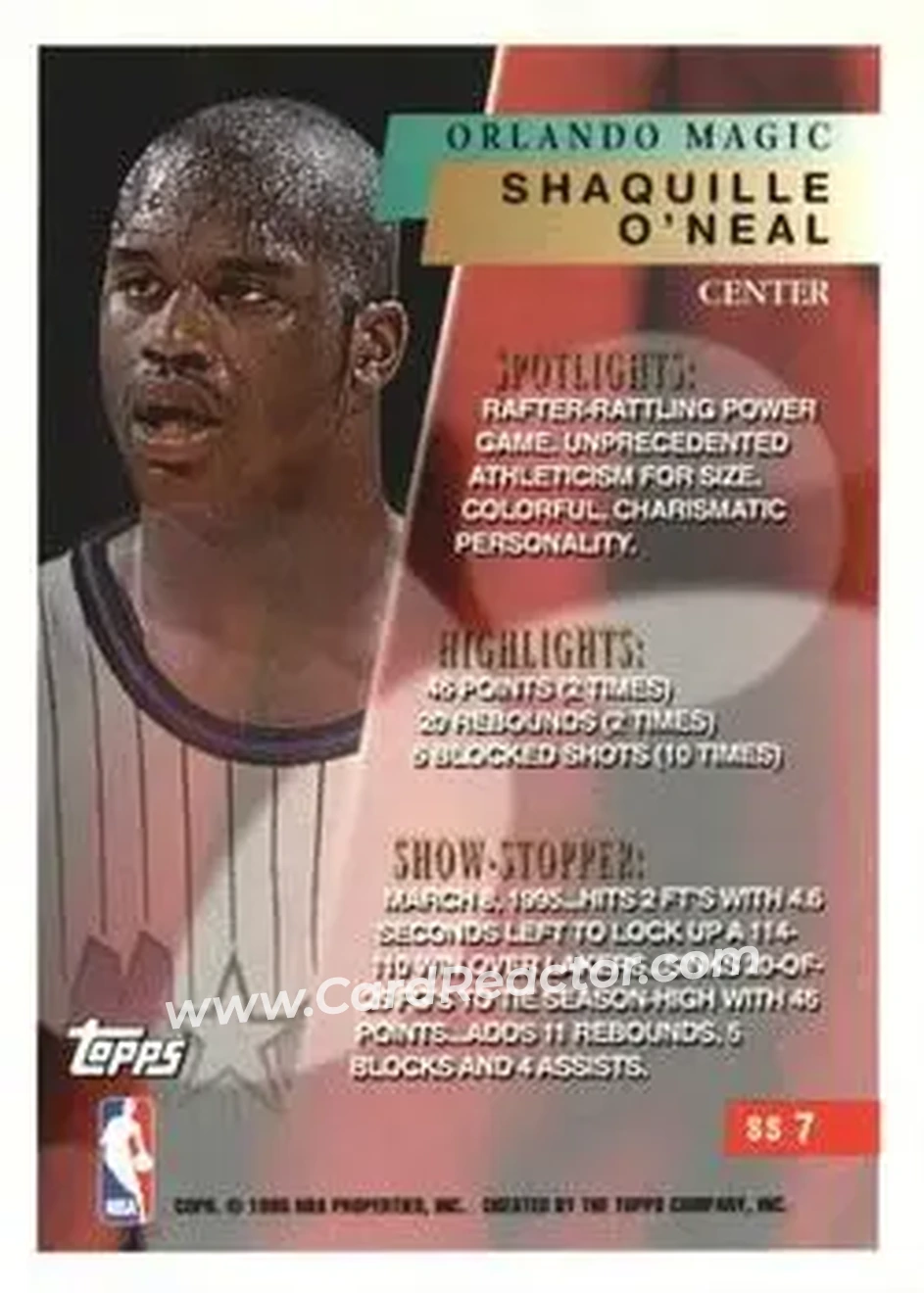 Back of Shaquille O'Neal
