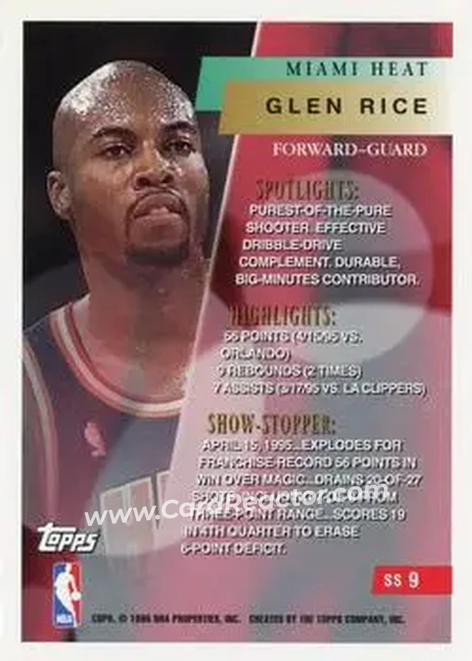 Back of Glen Rice
