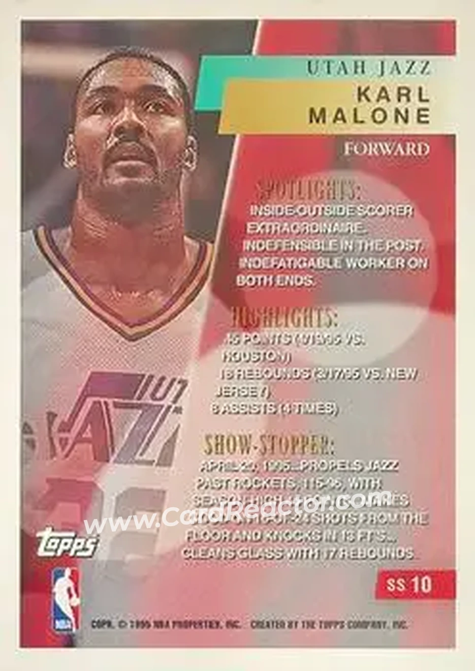 Back of Karl Malone