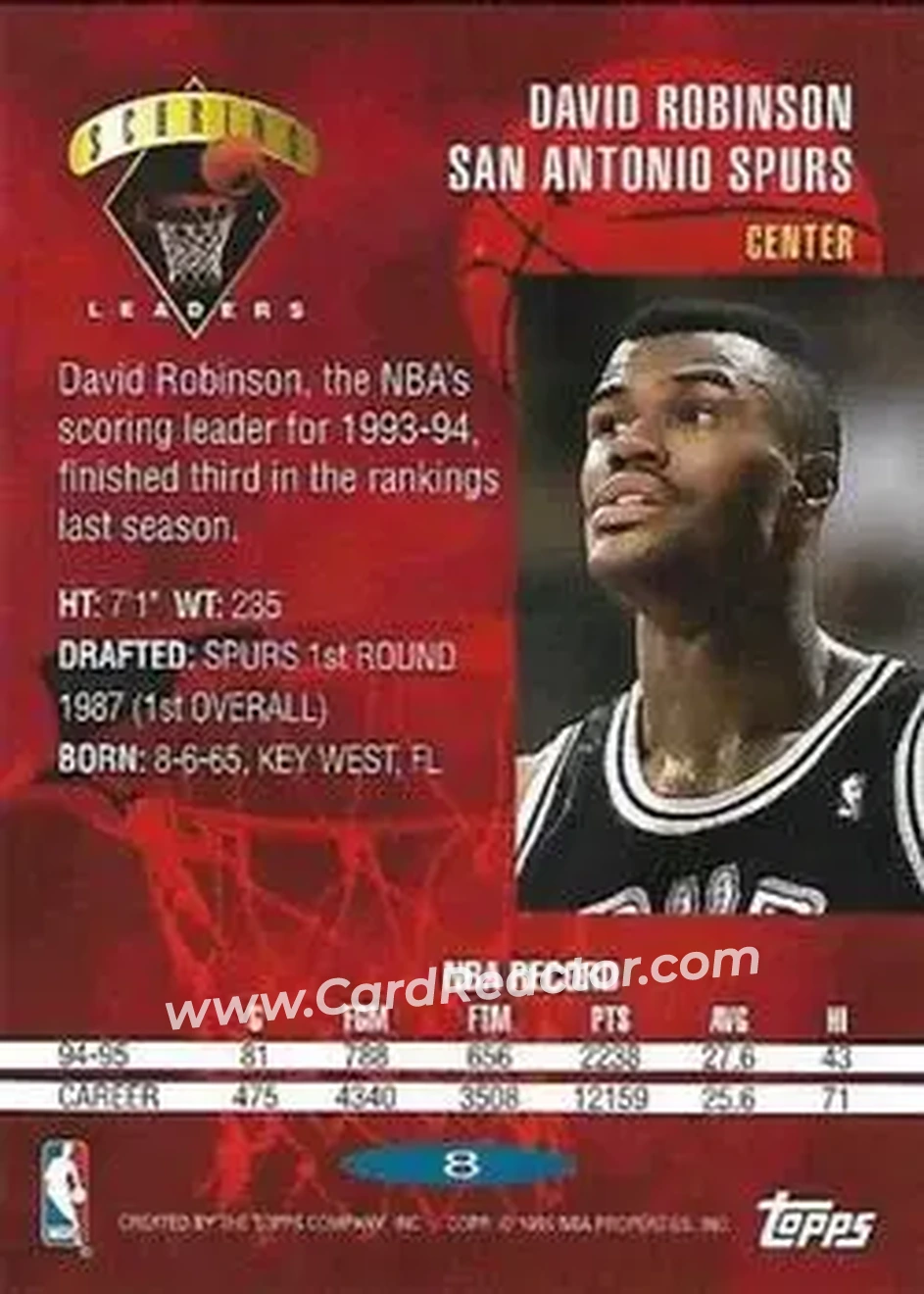 Back of David Robinson