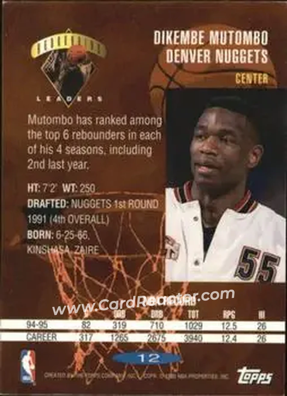 Back of Dikembe Mutombo