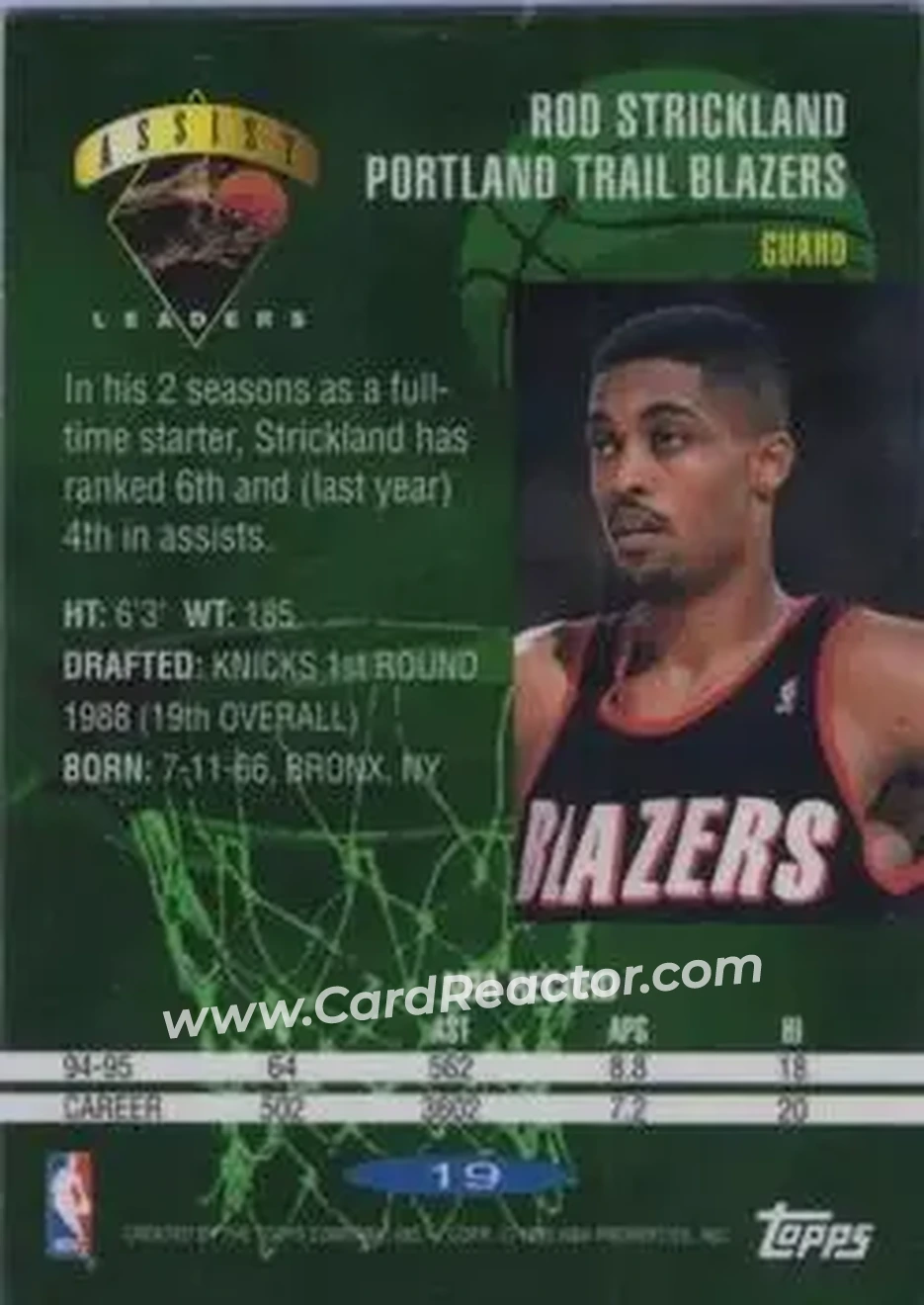 Back of Rod Strickland