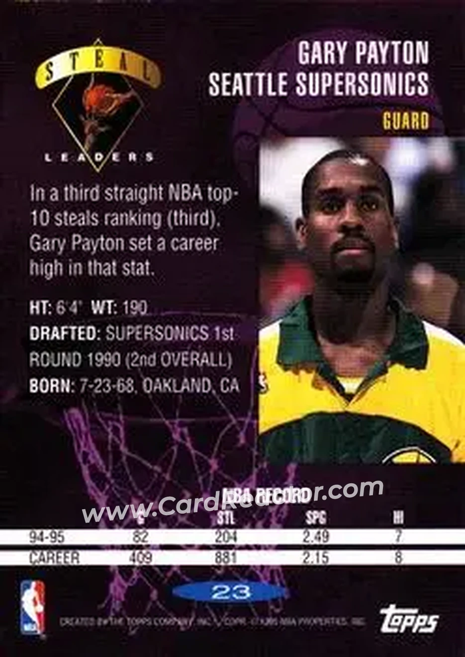 Back of Gary Payton