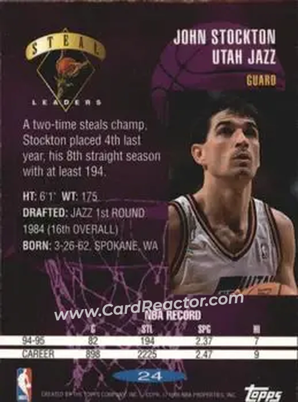 Back of John Stockton