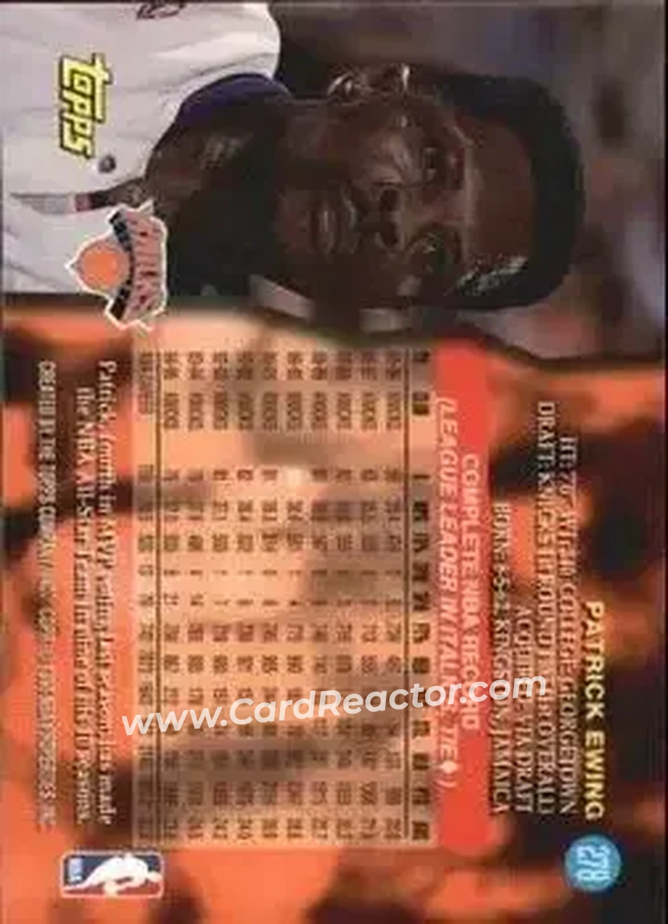 Back of Patrick Ewing