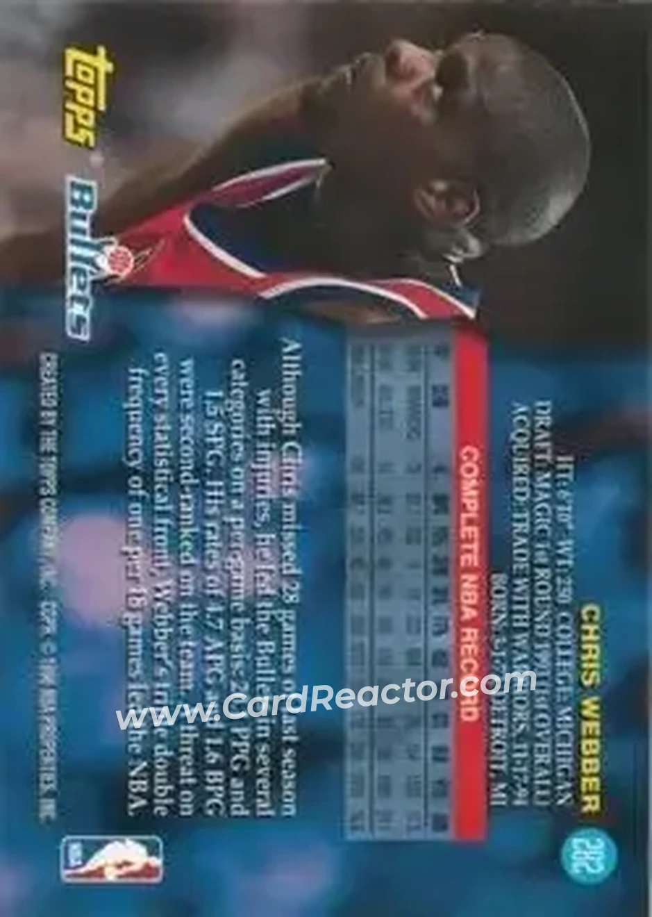 Back of Chris Webber