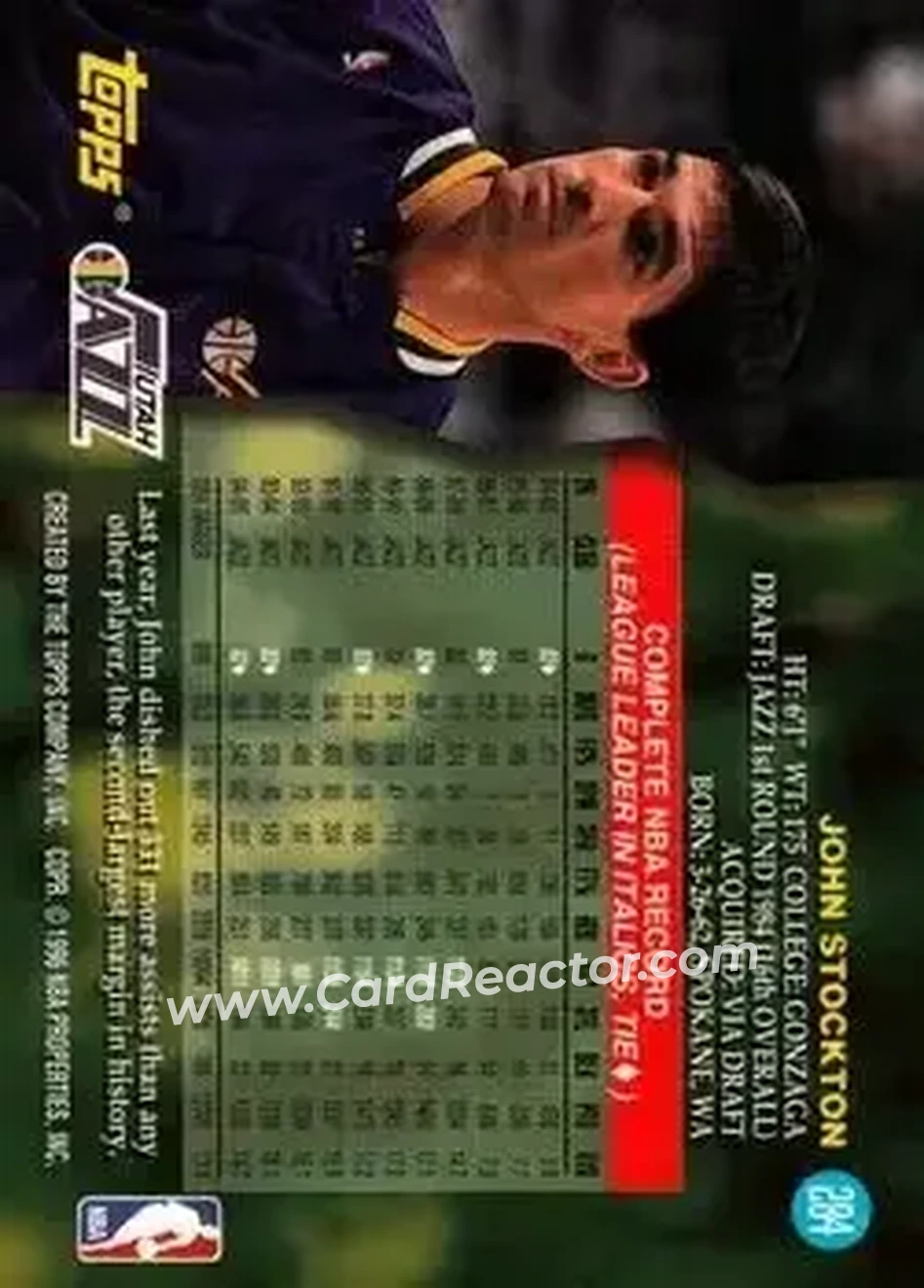 Back of John Stockton